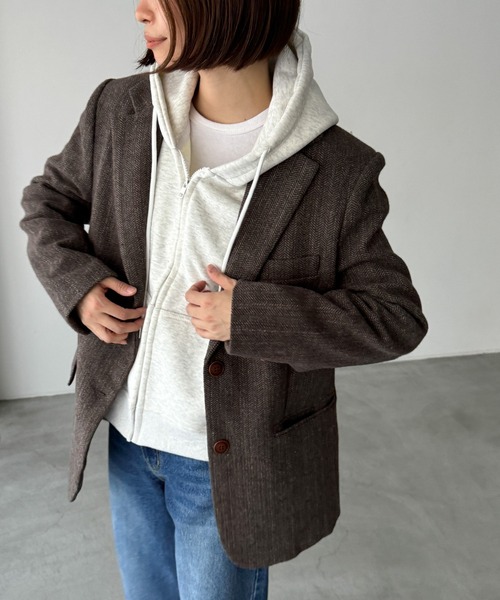 CANAL JEAN(キャナルジーン)の「El mar コンパクトジップパーカー 裏起毛(パーカー・レディース・ライトグレー・ONE SIZE)」の4枚目の写真