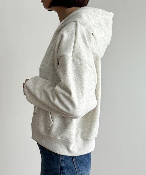 CANAL JEAN(キャナルジーン)の「El mar コンパクトジップパーカー 裏起毛(パーカー・レディース・ライトグレー・ONE SIZE)」の7枚目の写真