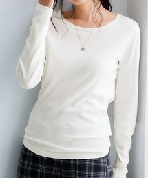 nissen（ニッセン）の「ＵＶカット綿１００％フライス素材クルーネック長袖Tシャツ（Tシャツ/カットソー）」