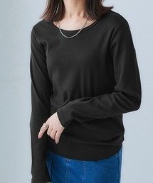 UVカット綿100%フライス素材クルーネック長袖Tシャツ
