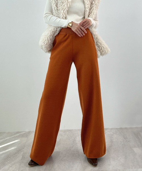 Futier land(フューティアランド)の「【新色追加】ドロストニットパンツ(その他パンツ・レディース・ライトグレー/チャコールグレー/ブラック/テラコッタ・MEDIUM/LARGE)」の4枚目の写真