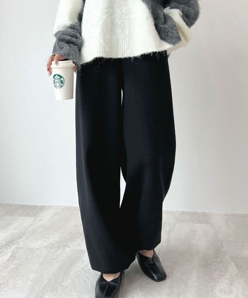 Futier land(フューティアランド)の「【新色追加】ドロストニットパンツ(その他パンツ・レディース・ライトグレー/チャコールグレー/ブラック/テラコッタ・MEDIUM/LARGE)」の2枚目の写真