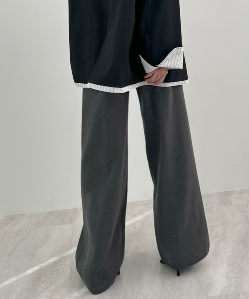 Futier land(フューティアランド)の「【新色追加】ドロストニットパンツ(その他パンツ・レディース・ライトグレー/チャコールグレー/ブラック/テラコッタ・MEDIUM/LARGE)」の17枚目の写真