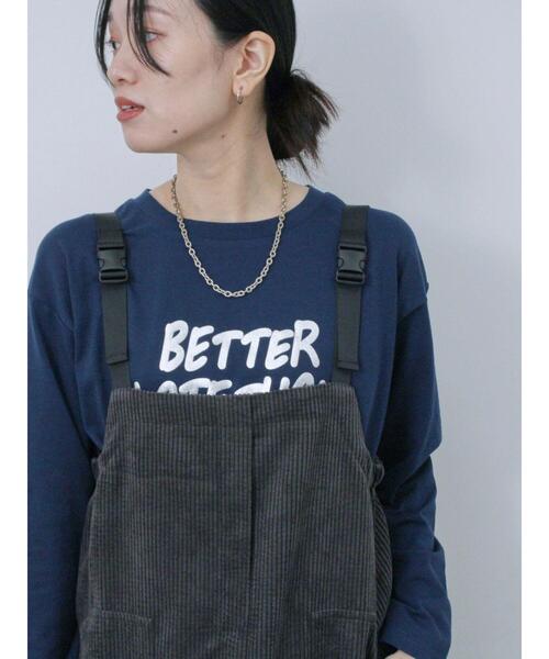 Samansa Mos2 blue(サマンサモスモスブルー)の「◎発泡プリントロゴロンT(Tシャツ/カットソー・レディース・オフホワイト/ネイビー/ブラック・F)」の3枚目の写真