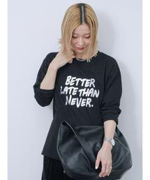 Samansa Mos2 blue | ◎発泡プリントロゴロンT(Tシャツ/カットソー)