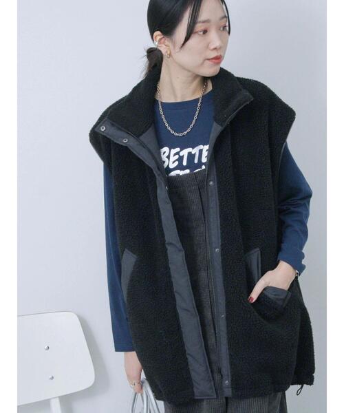 Samansa Mos2 blue(サマンサモスモスブルー)の「◎発泡プリントロゴロンT(Tシャツ/カットソー・レディース・オフホワイト/ネイビー/ブラック・F)」の18枚目の写真