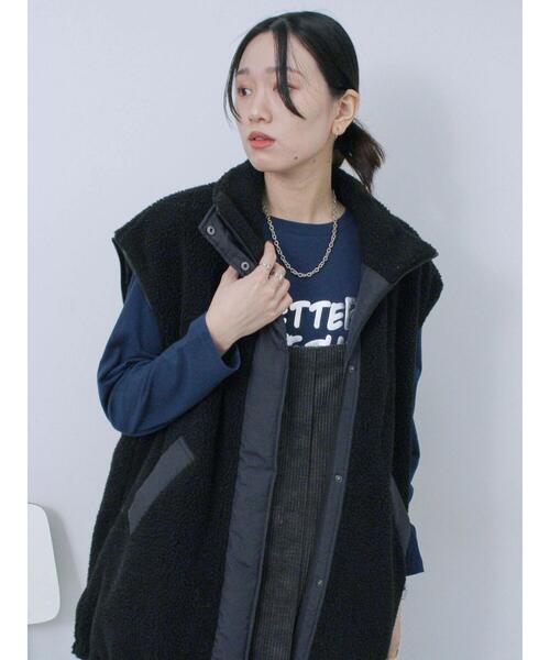 Samansa Mos2 blue(サマンサモスモスブルー)の「◎発泡プリントロゴロンT(Tシャツ/カットソー・レディース・オフホワイト/ネイビー/ブラック・F)」の19枚目の写真