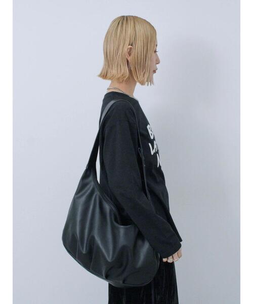 Samansa Mos2 blue(サマンサモスモスブルー)の「◎発泡プリントロゴロンT(Tシャツ/カットソー・レディース・オフホワイト/ネイビー/ブラック・F)」の6枚目の写真