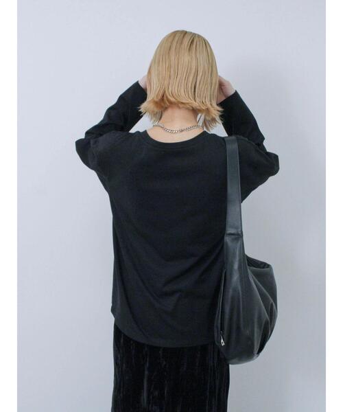 Samansa Mos2 blue(サマンサモスモスブルー)の「◎発泡プリントロゴロンT(Tシャツ/カットソー・レディース・オフホワイト/ネイビー/ブラック・F)」の7枚目の写真