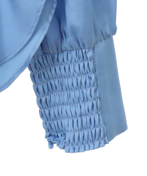 Tiara（ティアラ）の「ボリュームギャザーカラーブラウス（シャツ/ブラウス・レディース・ホワイト/ブルー・FREE）」の4枚目の写真