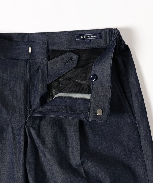 B:MING by BEAMS（ビーミングバイビームス）の「COOL MOTION(R) デニムライク 1プリーツ スラックス (ナローフィット)（スラックス・メンズ・インディゴブルー・S/M/XL/L）」の4枚目の写真