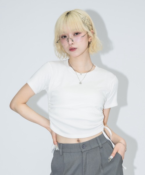 17HR（セブンティーンアワーズ）の「シャーリングリブT（Tシャツ/カットソー・レディース・ホワイト/グレー/ブラック・FREE）」の2枚目の写真