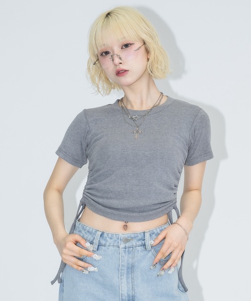 セール】シャーリングリブT（Tシャツ/カットソー）｜17HR