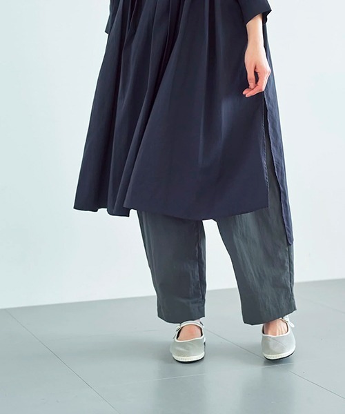 パタゴニア ネイビー 半袖 ワンピース ロング チュニック リヨセル テンセル ドットプリントキャミワンピ&ロングチュニックセット