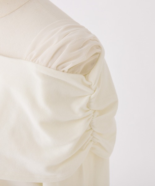 one after another NICE CLAUP(ワンアフターアナザーナイスクラップ)の「オフショルカットトップス【ブラ紐隠し】(Tシャツ/カットソー・レディース・杢グレー/ミント/オフホワイト/ベージュ・FREE)」の12枚目の写真