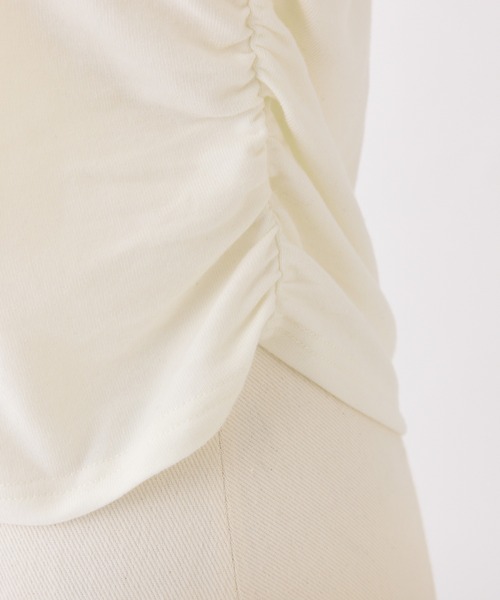 one after another NICE CLAUP(ワンアフターアナザーナイスクラップ)の「オフショルカットトップス【ブラ紐隠し】(Tシャツ/カットソー・レディース・杢グレー/ミント/オフホワイト/ベージュ・FREE)」の14枚目の写真