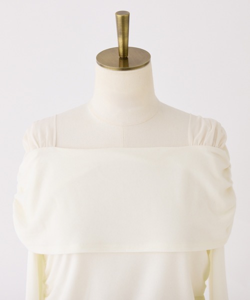 one after another NICE CLAUP(ワンアフターアナザーナイスクラップ)の「オフショルカットトップス【ブラ紐隠し】(Tシャツ/カットソー・レディース・杢グレー/ミント/オフホワイト/ベージュ・FREE)」の11枚目の写真