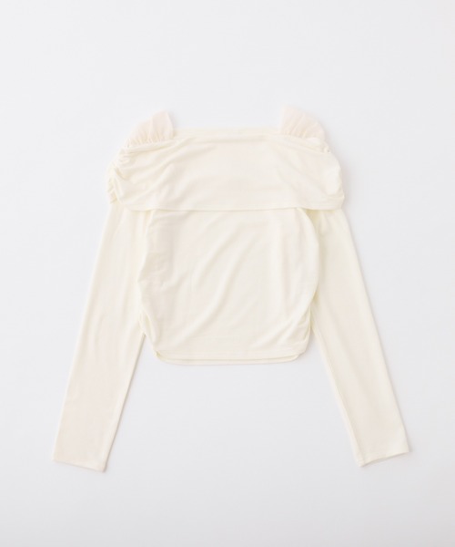 one after another NICE CLAUP(ワンアフターアナザーナイスクラップ)の「オフショルカットトップス【ブラ紐隠し】(Tシャツ/カットソー・レディース・杢グレー/ミント/オフホワイト/ベージュ・FREE)」の16枚目の写真