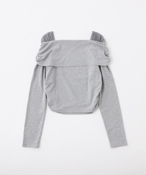 one after another NICE CLAUP(ワンアフターアナザーナイスクラップ)の「オフショルカットトップス【ブラ紐隠し】(Tシャツ/カットソー・レディース・杢グレー/ミント/オフホワイト/ベージュ・FREE)」の17枚目の写真