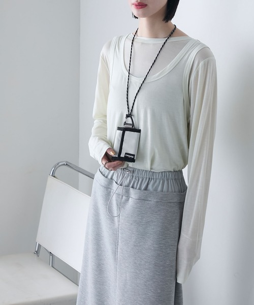 WILD THINGS(ワイルドシングス)の「【WILD THINGS × forksy.】ワイルドシングス 別注 ナイロン ストラップ付きミニウォレット(財布・レディース・ピンク/オリーブ/オフホワイト・FREE)」の5枚目の写真