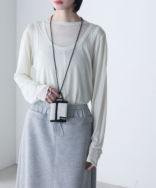 WILD THINGS(ワイルドシングス)の「【WILD THINGS × forksy.】ワイルドシングス 別注 ナイロン ストラップ付きミニウォレット(財布・レディース・ピンク/オリーブ/オフホワイト・FREE)」の12枚目の写真