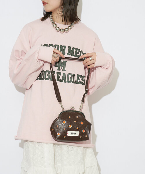 GRAIN（グレイン）の「【GRAIN/グレイン】ハトメがま口ショルダーバッグ（ショルダーバッグ・レディース・ホワイト/ブラウン/ピンク・FREE）」の7枚目の写真