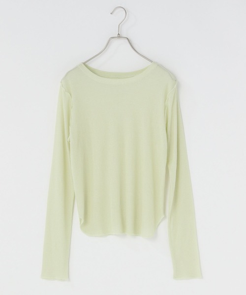 LOWRYS FARM(ローリーズファーム)の「シアーメロータイトLS 291979(Tシャツ/カットソー・レディース・ブラック/カーキ/アイボリー・FREE)」の3枚目の写真