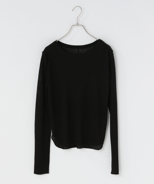 LOWRYS FARM(ローリーズファーム)の「シアーメロータイトLS 291979(Tシャツ/カットソー・レディース・ブラック/カーキ/アイボリー・FREE)」の2枚目の写真