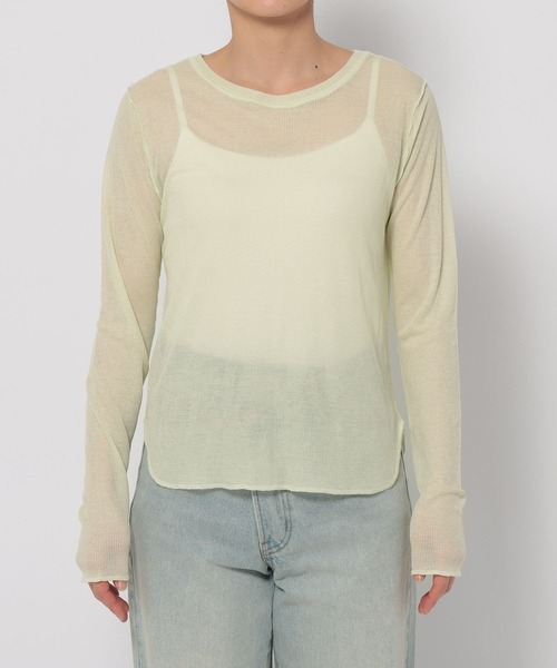 LOWRYS FARM(ローリーズファーム)の「シアーメロータイトLS 291979(Tシャツ/カットソー・レディース・ブラック/カーキ/アイボリー・FREE)」の4枚目の写真