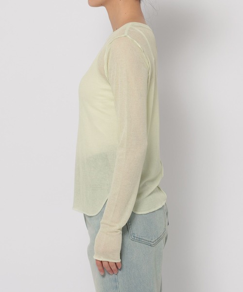 LOWRYS FARM(ローリーズファーム)の「シアーメロータイトLS 291979(Tシャツ/カットソー・レディース・ブラック/カーキ/アイボリー・FREE)」の5枚目の写真