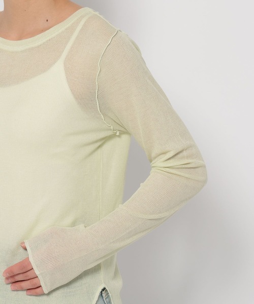 LOWRYS FARM(ローリーズファーム)の「シアーメロータイトLS 291979(Tシャツ/カットソー・レディース・ブラック/カーキ/アイボリー・FREE)」の8枚目の写真