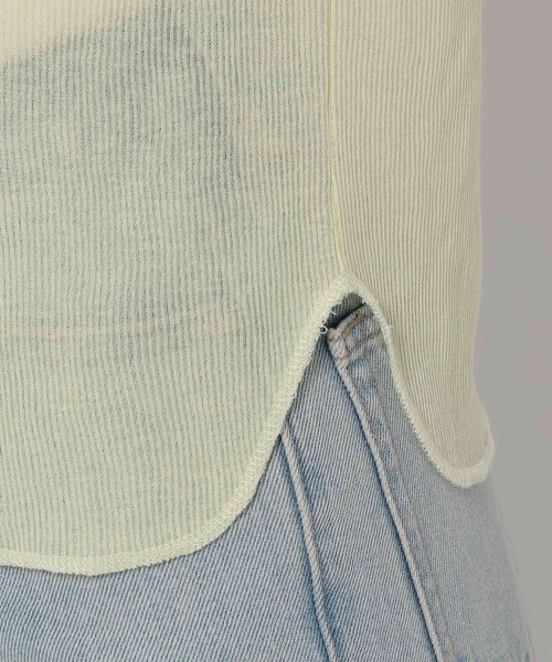 LOWRYS FARM(ローリーズファーム)の「シアーメロータイトLS 291979(Tシャツ/カットソー・レディース・ブラック/カーキ/アイボリー・FREE)」の9枚目の写真