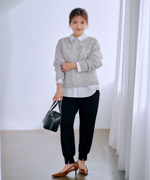 COHINA(コヒナ)の「センターラインウォームジョグパンツ 【低身長・小柄女性】(その他パンツ・レディース・ブラック/ベージュ・REGULAR/SHORT)」の4枚目の写真