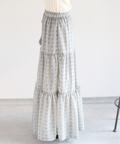 cepo（セポ）の「ヴィンテージモチーフティアードスカート（スカート・レディース・グレー/ベージュ/ブラック・M）」の11枚目の写真