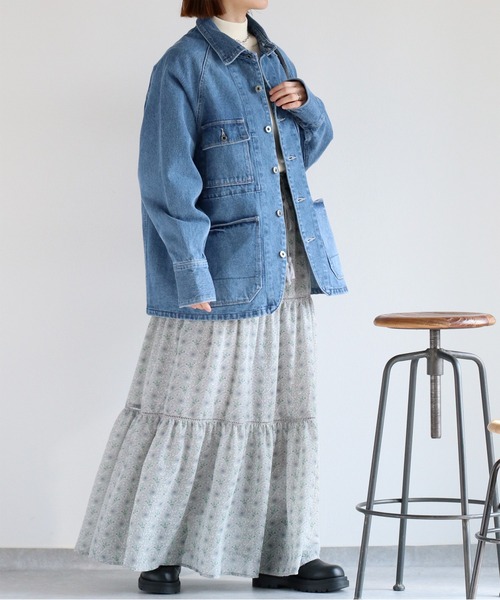 cepo（セポ）の「ヴィンテージモチーフティアードスカート（スカート・レディース・グレー/ベージュ/ブラック・M）」の5枚目の写真