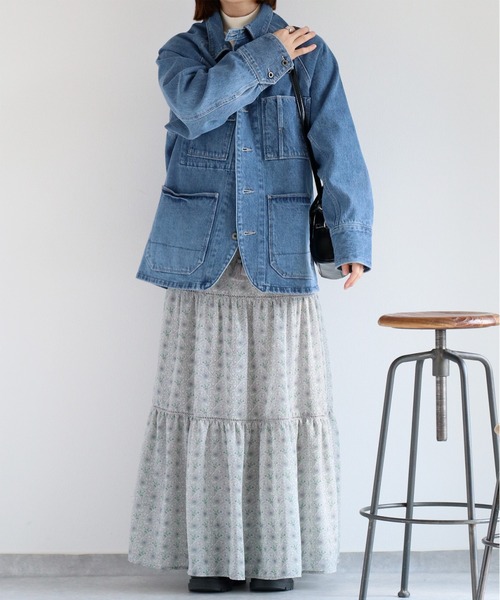 cepo（セポ）の「ヴィンテージモチーフティアードスカート（スカート・レディース・グレー/ベージュ/ブラック・M）」の6枚目の写真