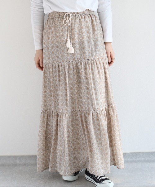 cepo（セポ）の「ヴィンテージモチーフティアードスカート（スカート・レディース・グレー/ベージュ/ブラック・M）」の16枚目の写真