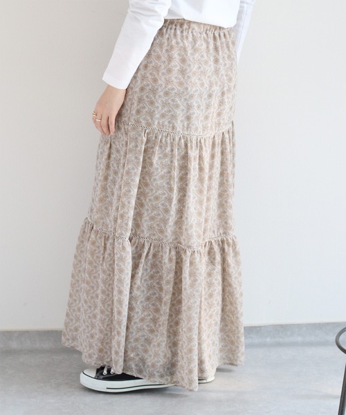 cepo（セポ）の「ヴィンテージモチーフティアードスカート（スカート・レディース・グレー/ベージュ/ブラック・M）」の13枚目の写真