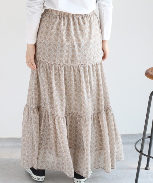 cepo（セポ）の「ヴィンテージモチーフティアードスカート（スカート・レディース・グレー/ベージュ/ブラック・M）」の14枚目の写真