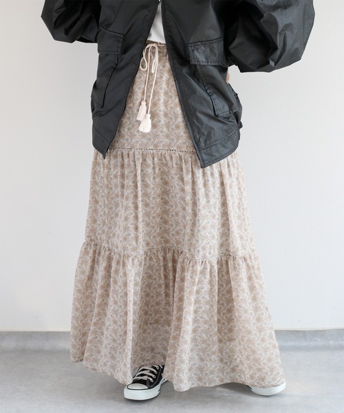 cepo（セポ）の「ヴィンテージモチーフティアードスカート（スカート・レディース・グレー/ベージュ/ブラック・M）」の17枚目の写真