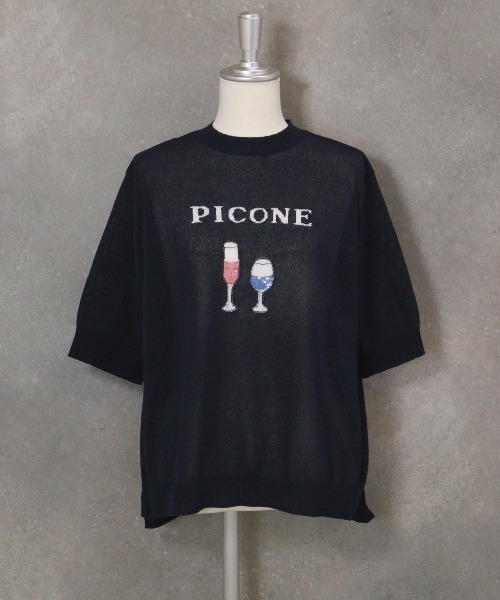 STUDIO PICONE(スタジオピッコーネ)の「ハーフスリーブ刺繍プルオーバー(ニット/セーター・レディース・ピンク/ブルー/ネイビー/ホワイト・M/L)」の6枚目の写真