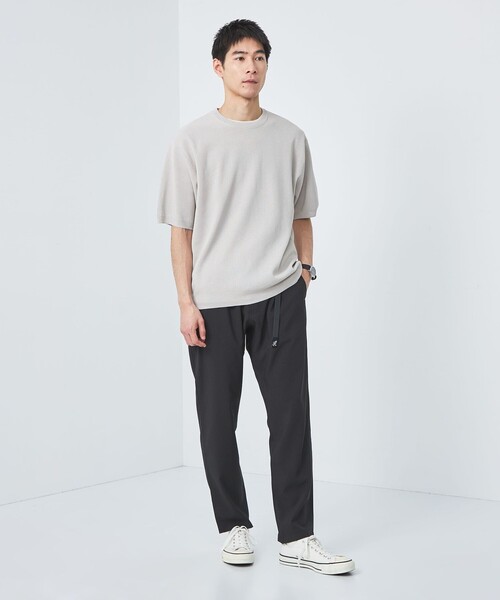 green label relaxing（グリーンレーベルリラクシング）の「ペーパー ハーフミラノ ニット クルーネック 半袖Ｔシャツ（Tシャツ/カットソー・メンズ・ダークグリーン/ライトグレー/ブラック・S/M/L/XL）」の15枚目の写真