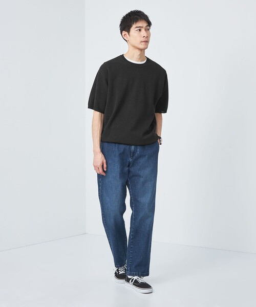 green label relaxing（グリーンレーベルリラクシング）の「ペーパー ハーフミラノ ニット クルーネック 半袖Ｔシャツ（Tシャツ/カットソー・メンズ・ダークグリーン/ライトグレー/ブラック・S/M/L/XL）」の16枚目の写真