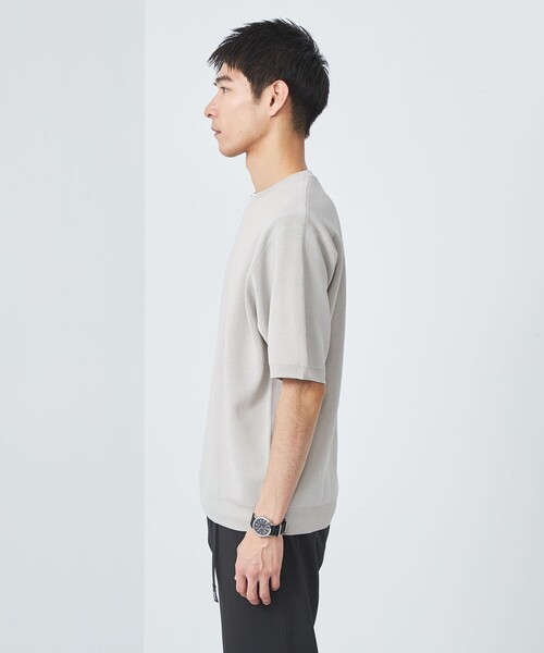 green label relaxing（グリーンレーベルリラクシング）の「ペーパー ハーフミラノ ニット クルーネック 半袖Ｔシャツ（Tシャツ/カットソー・メンズ・ダークグリーン/ライトグレー/ブラック・S/M/L/XL）」の19枚目の写真