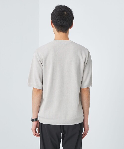 green label relaxing（グリーンレーベルリラクシング）の「ペーパー ハーフミラノ ニット クルーネック 半袖Ｔシャツ（Tシャツ/カットソー・メンズ・ダークグリーン/ライトグレー/ブラック・S/M/L/XL）」の20枚目の写真
