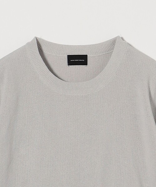 green label relaxing（グリーンレーベルリラクシング）の「ペーパー ハーフミラノ ニット クルーネック 半袖Ｔシャツ（Tシャツ/カットソー・メンズ・ダークグリーン/ライトグレー/ブラック・S/M/L/XL）」の10枚目の写真