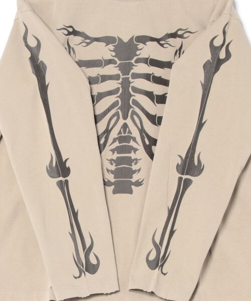 SUPPLIER(サプライヤー)の「SUPPLIER/サプライヤー/Fire Bones Long Sleeve Tee(Tシャツ/カットソー・メンズ・ブラック/ベージュ・L/M/XL)」の3枚目の写真