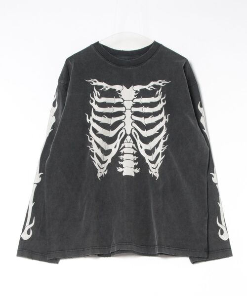 SUPPLIER(サプライヤー)の「SUPPLIER/サプライヤー/Fire Bones Long Sleeve Tee(Tシャツ/カットソー・メンズ・ブラック/ベージュ・L/M/XL)」の19枚目の写真