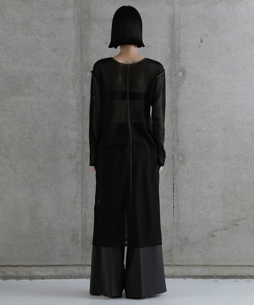 CHIGNON(シニヨン)の「(CHIGNON)メッシュパイピングワンピース(ワンピース・レディース・ブラック/カーキ・ONE SIZE)」の5枚目の写真