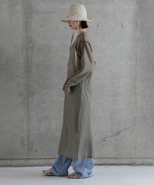 CHIGNON(シニヨン)の「(CHIGNON)メッシュパイピングワンピース(ワンピース・レディース・ブラック/カーキ・ONE SIZE)」の14枚目の写真